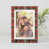 Carte de Noël Pine Green Tartan Plaid Photo (Debout devant)