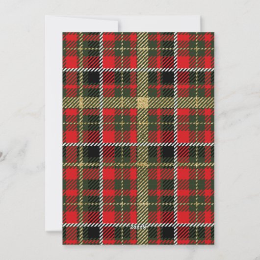 Carte de Noël Pine Green Tartan Plaid Photo (Dos)