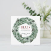 Carte de Noël Pine Tree Wire avec code QR (Debout devant)