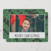 Carte de Noël Pine Verte (Devant / Derrière)