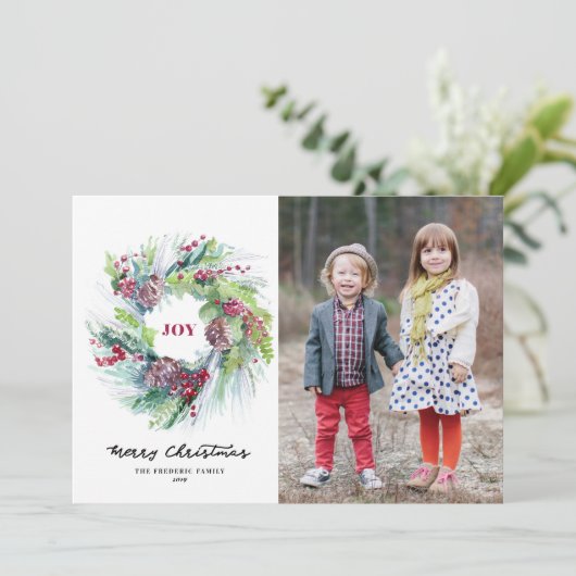 Carte de Noël Pinecone Wreath (Debout devant)