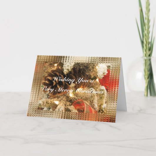 Carte de Noël Pinecones - personnaliser comme dési (Devant)