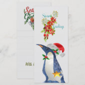 Carte de Noël Pingouin  (Devant / Derrière)