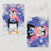 Carte de Noël Pingouin (Devant / Derrière)