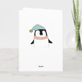 Carte de Noël Pingouin Cute style dessin (Dos)