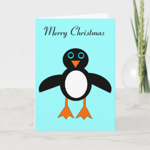 Carte de Noël Pingouin mignonne