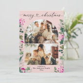 Carte de Noël Pink and Merry 2 Photo (Debout devant)