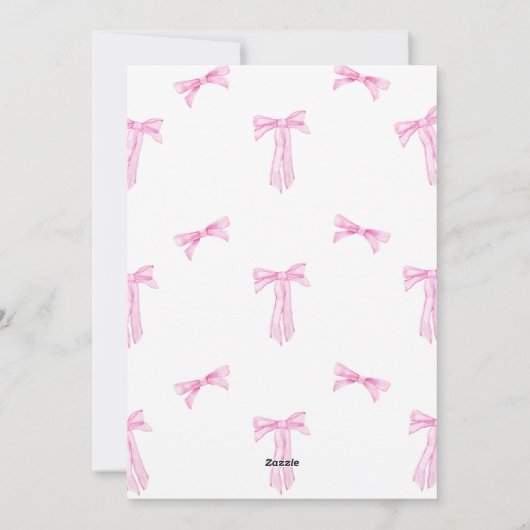 Carte de Noël Pink Coquette Bow (Dos)