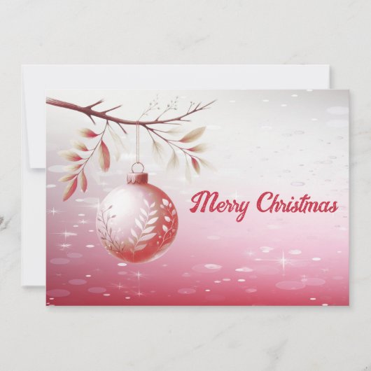 Carte de Noël Pink Décor Ball (Devant)