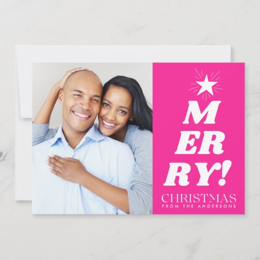 Carte de Noël Pink Joyeux (Devant)