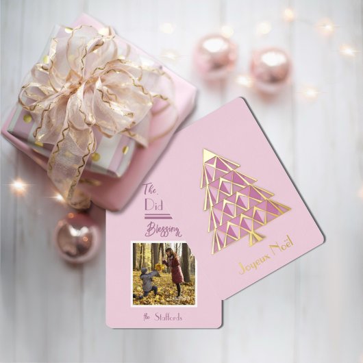Carte de Noël Pink Joyoux Noel