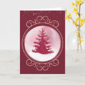 Carte de Noël Pink Parties scintillant Snow Globe (Fleur jaune)