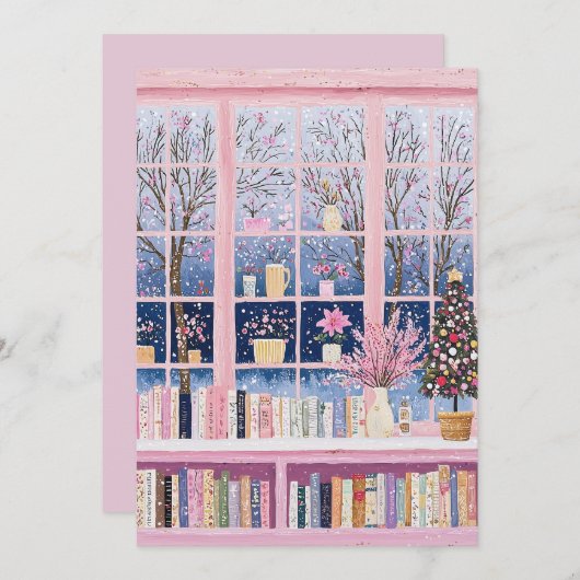 Carte de Noël Pink Pastel (Devant / Derrière)