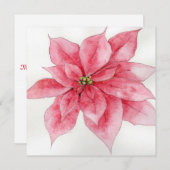 Carte de Noël Pink Poinsettia (Devant / Derrière)