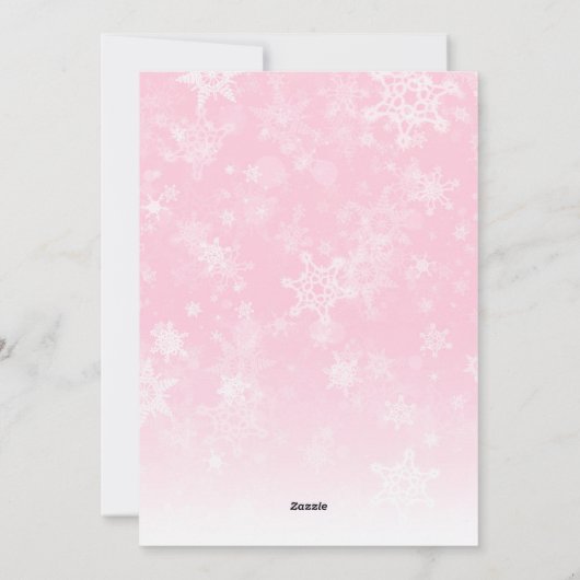 Carte de Noël Pink Snowflake (Dos)