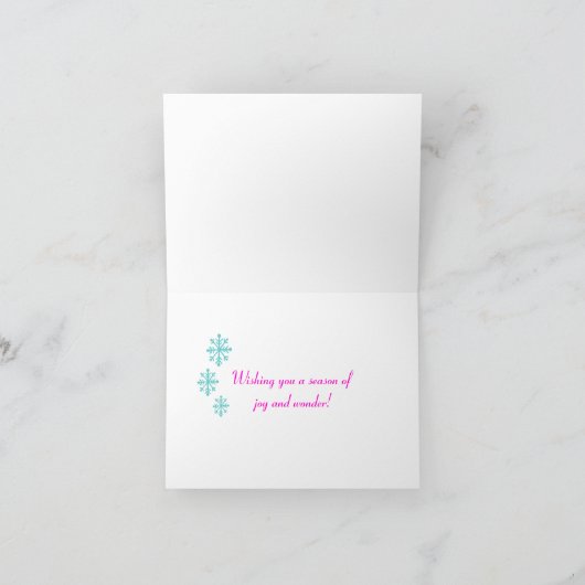 Carte de Noël Pink Snowflon (Intérieur)