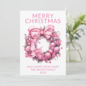 Carte de Noël Pink Wareath (Debout devant)