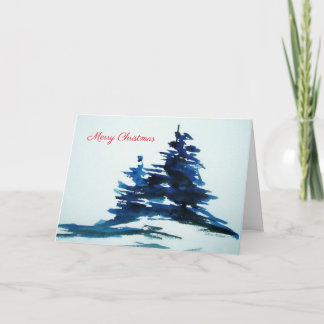 Carte de Noël Pins Bleus