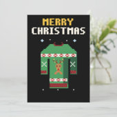 Carte de Noël Pixel Art avec un pull moche (Debout devant)