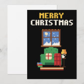 Carte de Noël Pixel Art Coin Lecture (Devant / Derrière)