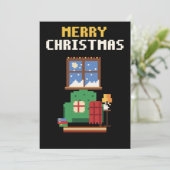 Carte de Noël Pixel Art Coin Lecture (Debout devant)