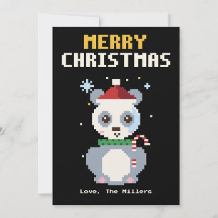 Carte de Noël Pixel Art Panda