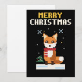 Carte de Noël Pixel Art Renard (Devant / Derrière)