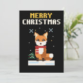 Carte de Noël Pixel Art Renard (Debout devant)