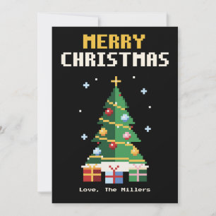 Carte de Noël Pixel Art Sapin de Noël