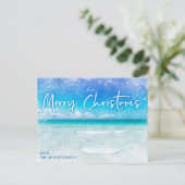 CARTE DE NOËL | Plage de Floride Bleu Téalgue Trop (Debout devant)