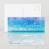 CARTE DE NOËL | Plage tropicale de Floride bleu sa (Devant / Derrière)