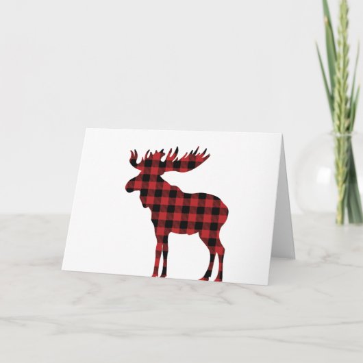 Carte de Noël Plaid Moose (Devant)