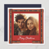 Carte de Noël Plaid Red Ribbon (Devant / Derrière)