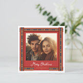 Carte de Noël Plaid Red Ribbon (Debout devant)