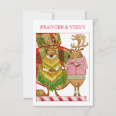 Carte de Noël plat PRANCER VIXEN 3.5x5 (Devant)