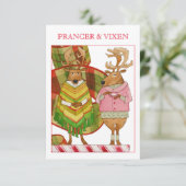 Carte de Noël plat PRANCER VIXEN 3.5x5 (Debout devant)