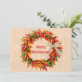 Carte de Noël plat Ristra Wreath dans le sud-ouest (Debout devant)