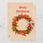 Carte de Noël plat Ristra Wreath dans le sud-ouest (Devant / Derrière)