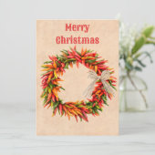 Carte de Noël plat Ristra Wreath dans le sud-ouest (Debout devant)