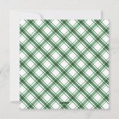 Carte de Noël plate à motif écossais vert (Dos)