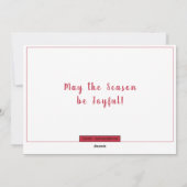 Carte de Noël plate à thème de couronne rouge et b (Dos)