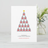 Carte de Noël plate à thème de grand requin blanc (Debout devant)
