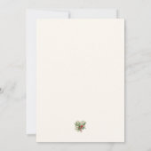 Carte de Noël plate aquarelle Renne (Dos)