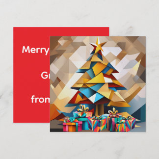 Carte de Noël plate avec arbre de Noël moderne abs