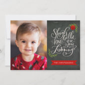 Carte de Noël plate avec chanson de Noël Sleigh Be (Devant)