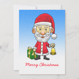 Carte de Noël plate avec Jingle Bells et le Père N