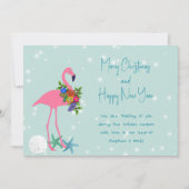 Carte de Noël plate avec message de Joyeux Noël Fl (Devant)