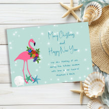 Carte de Noël plate avec message de Joyeux Noël Fl