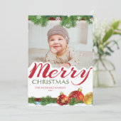 Carte de Noël plate avec photo de famille (Debout devant)