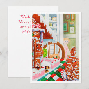 CARTE DE NOËL PLATE AVEC SURPRISE MAISON EN PAIN D
